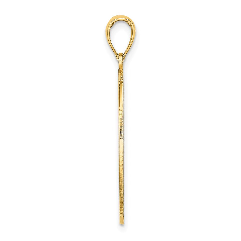 14K Gelbgold Oval-Charm mit gravierbarem Mittelteil