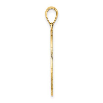 14K Gelbgold Oval-Charm mit gravierbarem Mittelteil