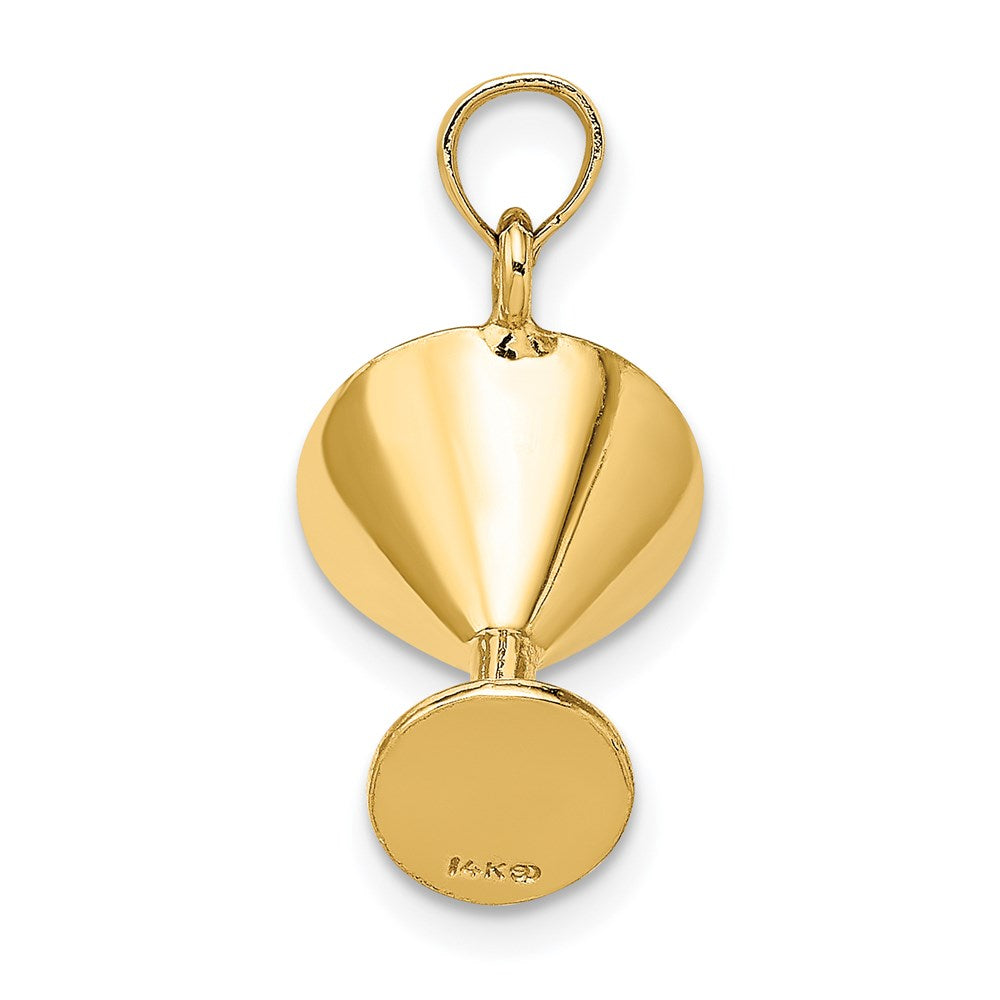 14K Gelbgold 3D-Martiniglas-Charm mit Olive