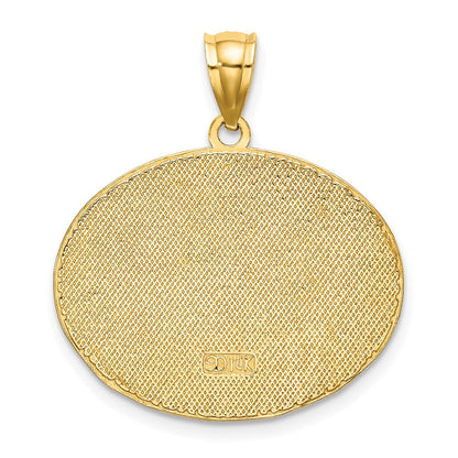 14 Karat Gelbgold Charm „OCEAN CITY NEW JERSEY“ mit mehrfarbigem Emaille-Strand-Design