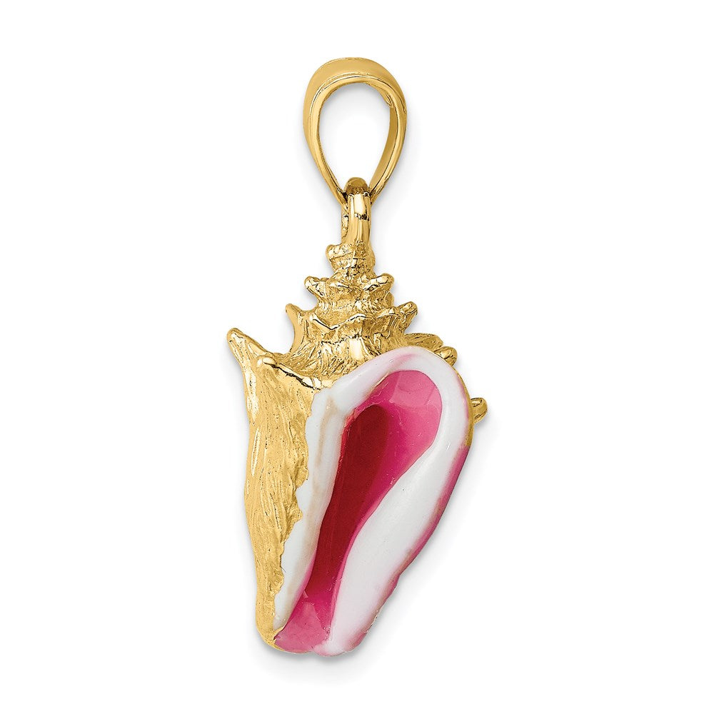 14K Gelbgold 3-D-Emaille-Muschel-Charm