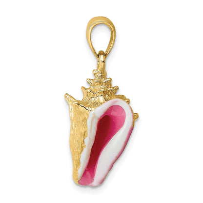 14K Gelbgold 3-D-Emaille-Muschel-Charm