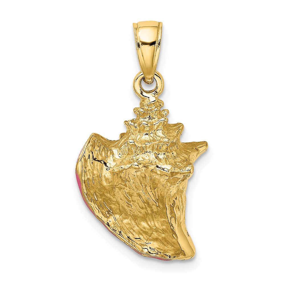 14K Gelbgold 3-D-Emaille-Muschel-Charm