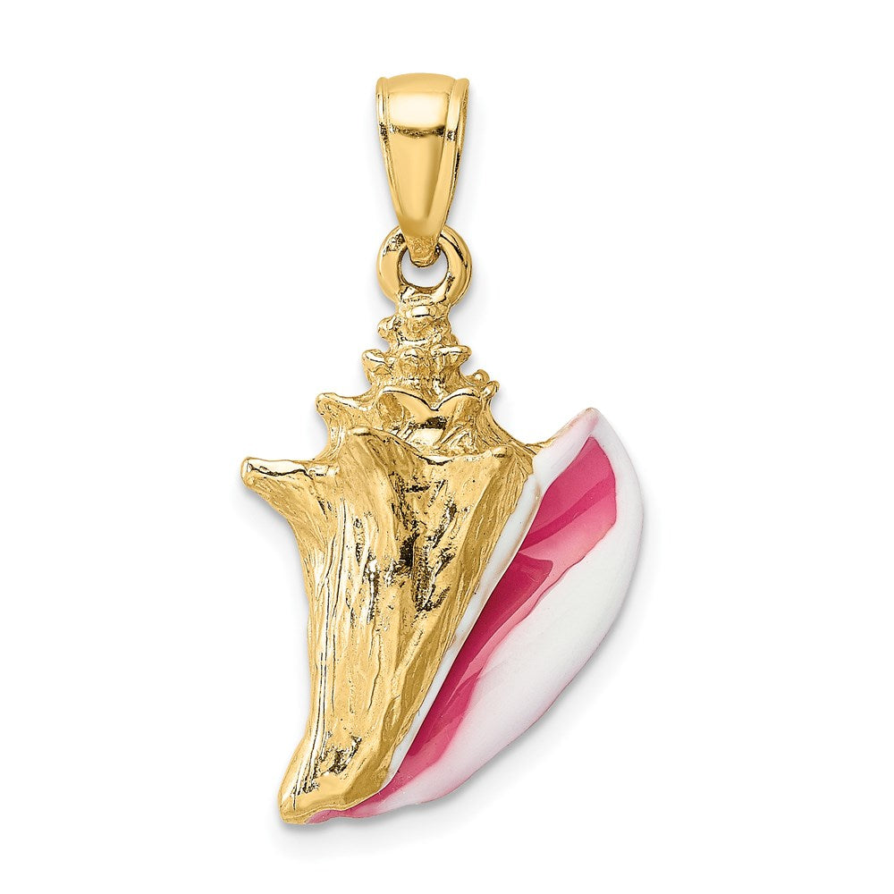 14K Gelbgold 3-D-Emaille-Muschel-Charm