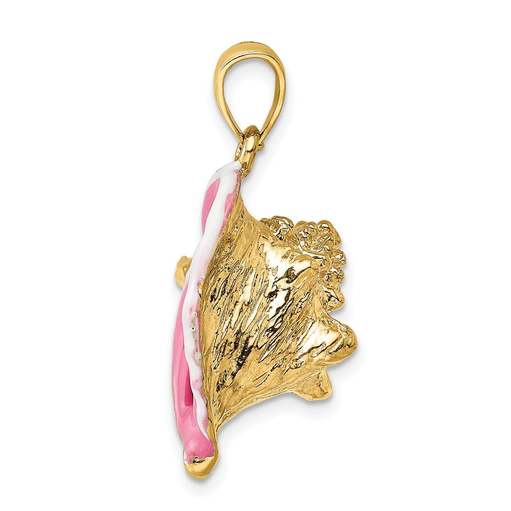 14K Gelbgold 3-D Emaille Muschel-Charm