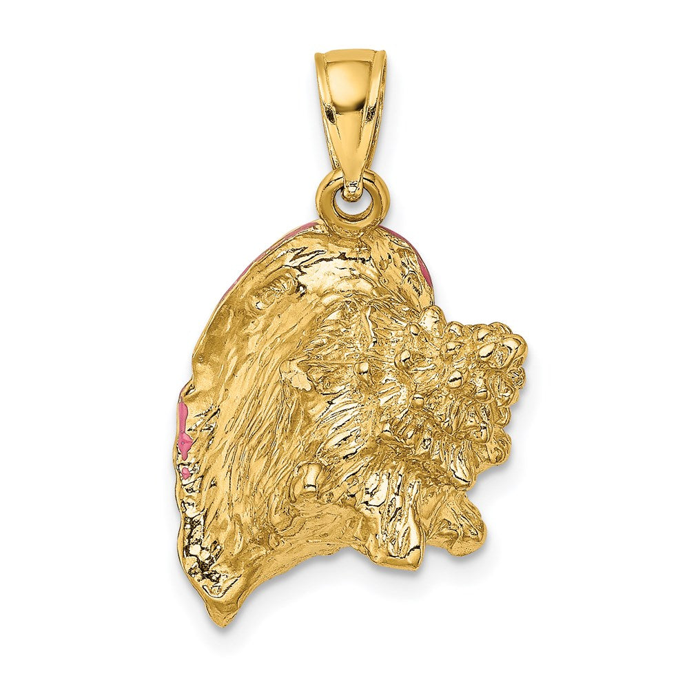 14K Gelbgold 3-D Emaille Muschel-Charm