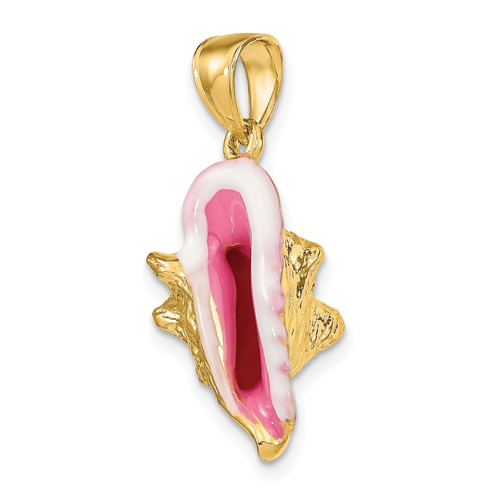14K Gelbgold 3-D Emaille Muschel-Charm