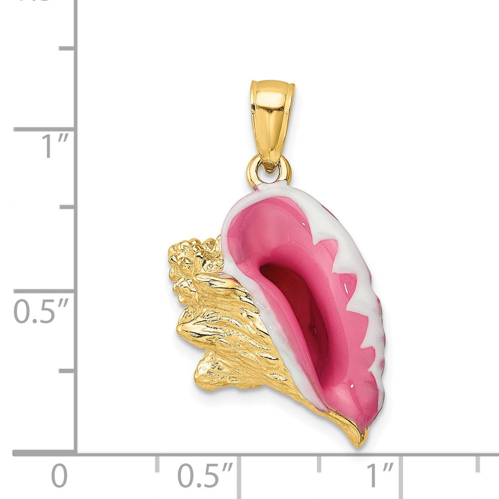 14K Gelbgold 3-D Emaille Muschel-Charm