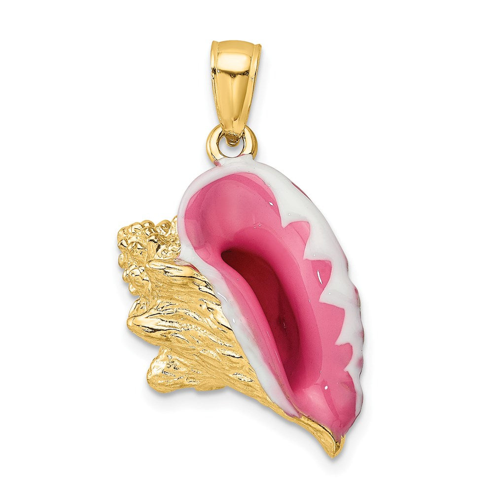 14K Gelbgold 3-D Emaille Muschel-Charm