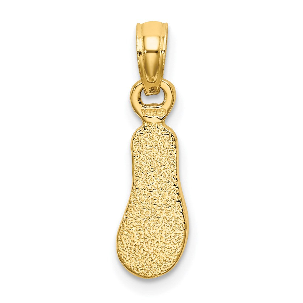 14K Gelbgold 3d mit Mehrfarbig Emaille Einfach Flip-flop Charm