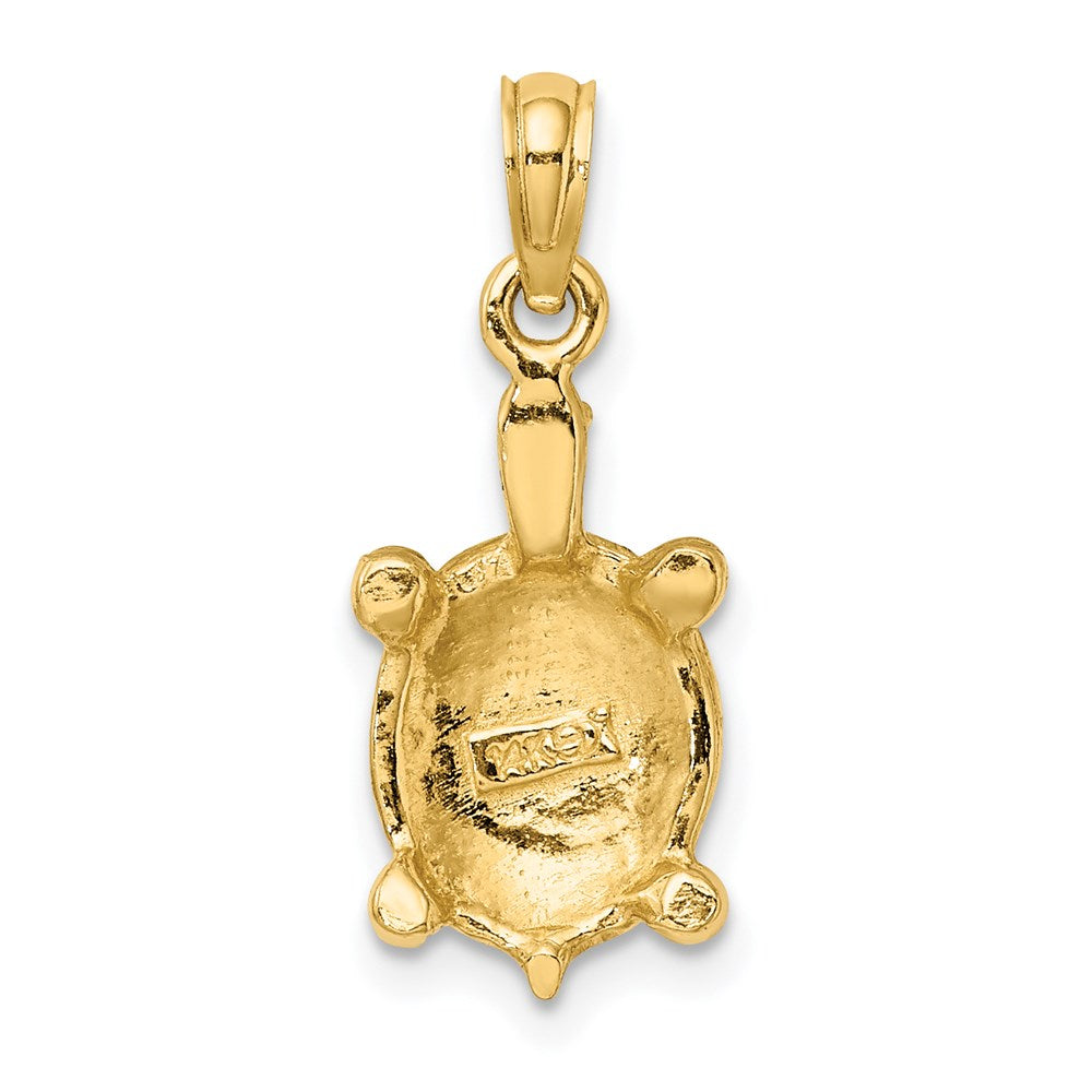 14K Gelbgold Grün Emaille Tortoise Charm