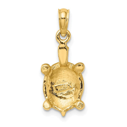 14K Gelbgold Grün Emaille Tortoise Charm