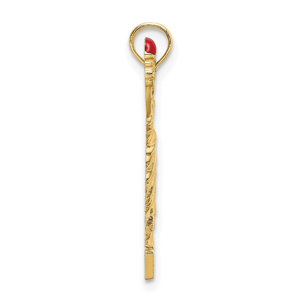 14K Gelbgold mit Emaille Flame Statue Of Liberty New York Charm