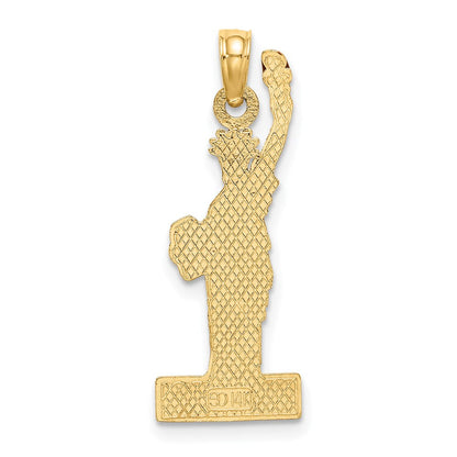 14K Gelbgold mit Emaille Flame Statue Of Liberty New York Charm