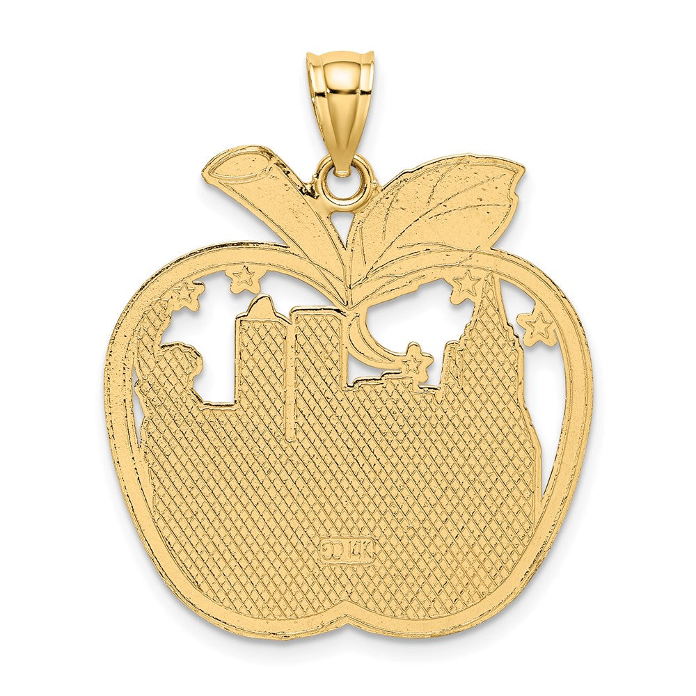 14K Gelbgold Charm „New York“-Apfel mit roter Emaille und NY-Skyline