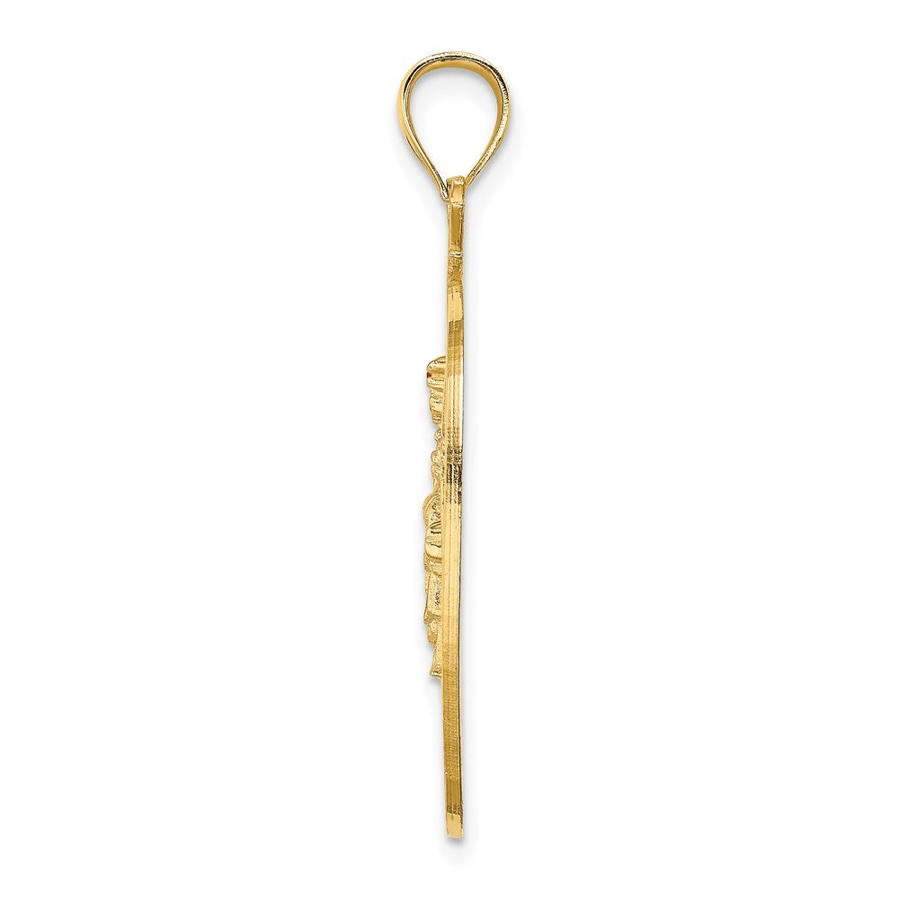 14K Gelbgold New York Apfel-Charm mit New Yorker Skyline und Freiheitsstatue