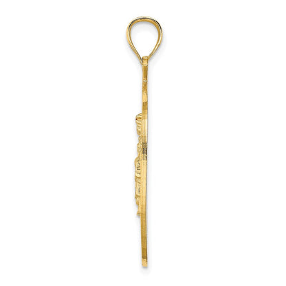 14K Gelbgold New York Apfel-Charm mit New Yorker Skyline und Freiheitsstatue