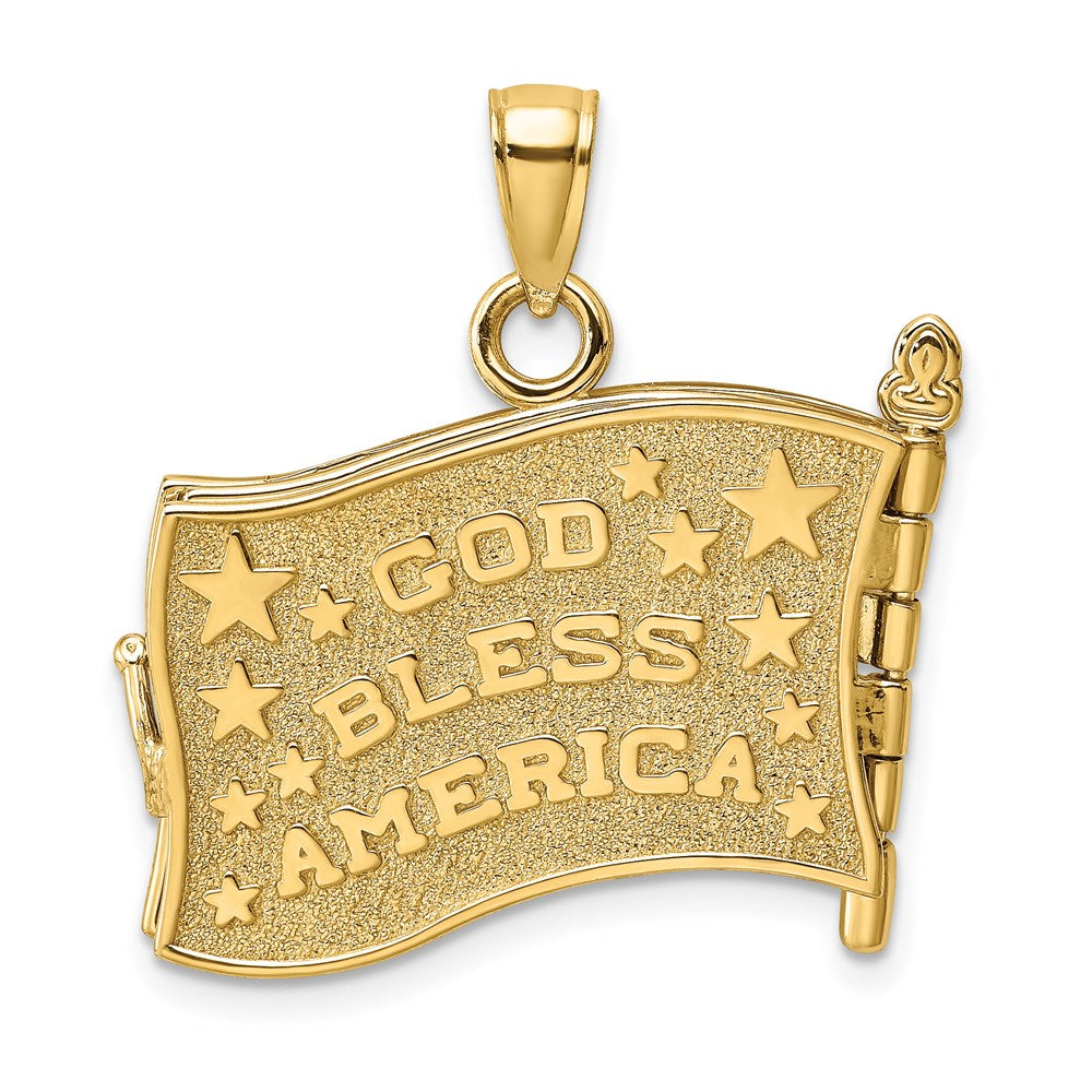 14K Gelbgold Charm mit Emaille, 3-D Fahnenbuch „Treueschwur“