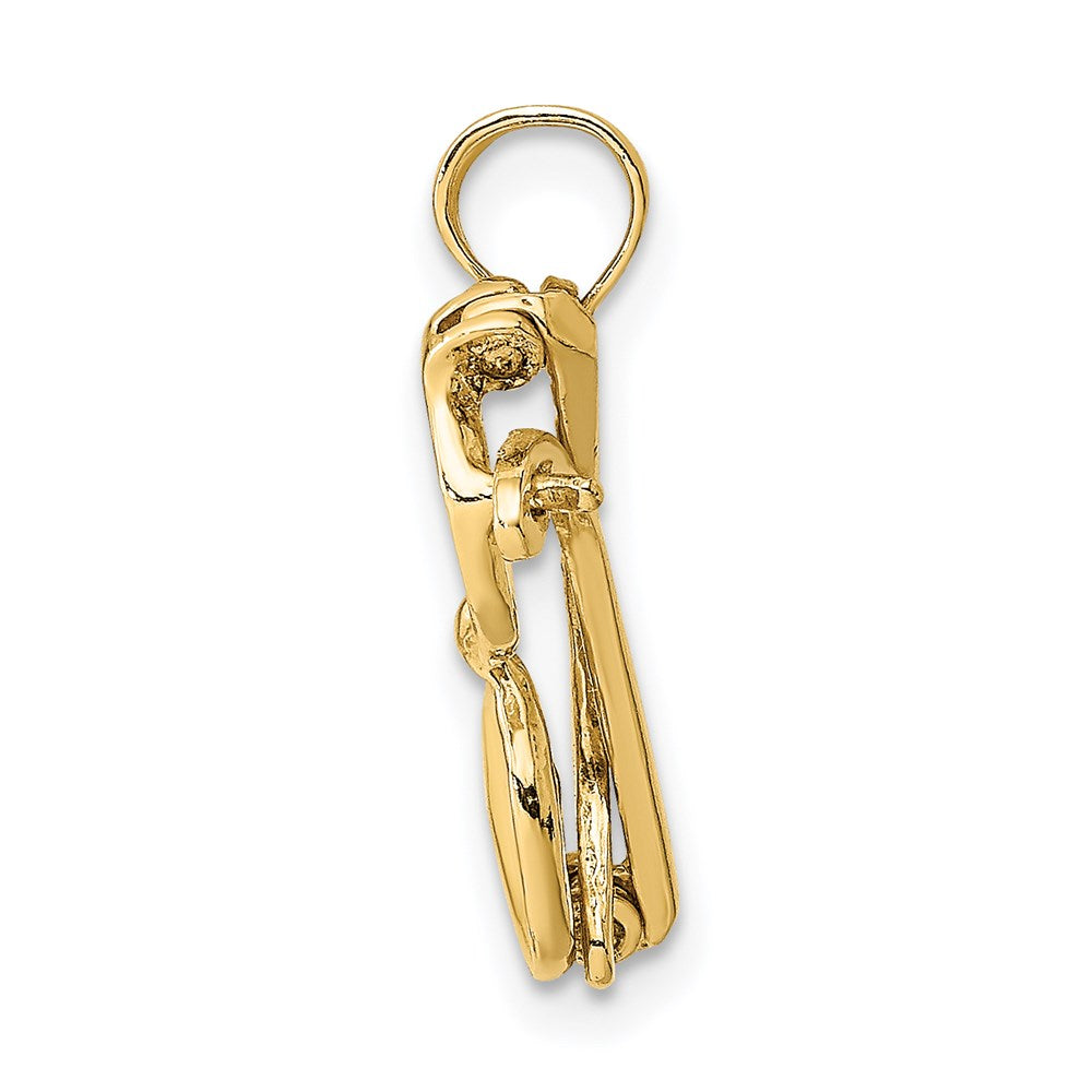 14K Gelbgold 3d Emailliert Sunglasses Beweglich Charm