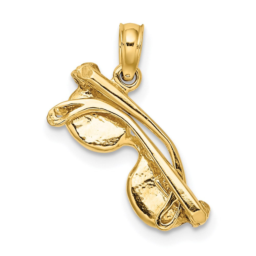 14K Gelbgold 3d Emailliert Sunglasses Beweglich Charm