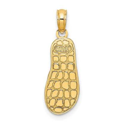 14K Gelbgold 3D-Emaille-Sonnenbrille auf blau gepunktetem Flip-Flop-Charm