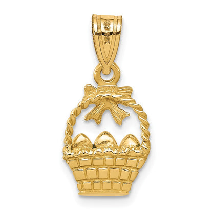 14K Gelbgold Charm „Osterkorb mit Schleife und Eiern“, emailliert