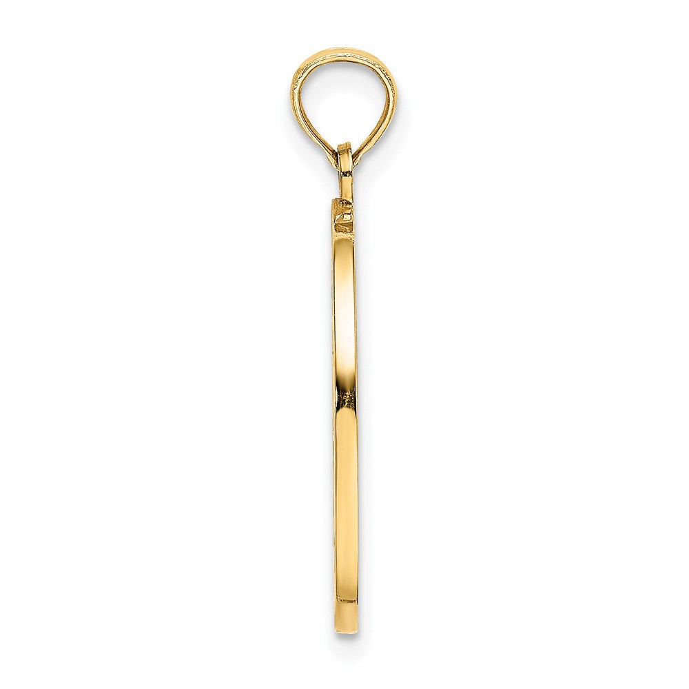 14K Gelbgold Emaillierter Wendbarer Kinder-Gebetsanhänger mit Mädchen-Charm