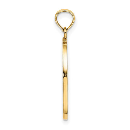 14K Gelbgold Emaillierter Wendbarer Kinder-Gebetsanhänger mit Mädchen-Charm