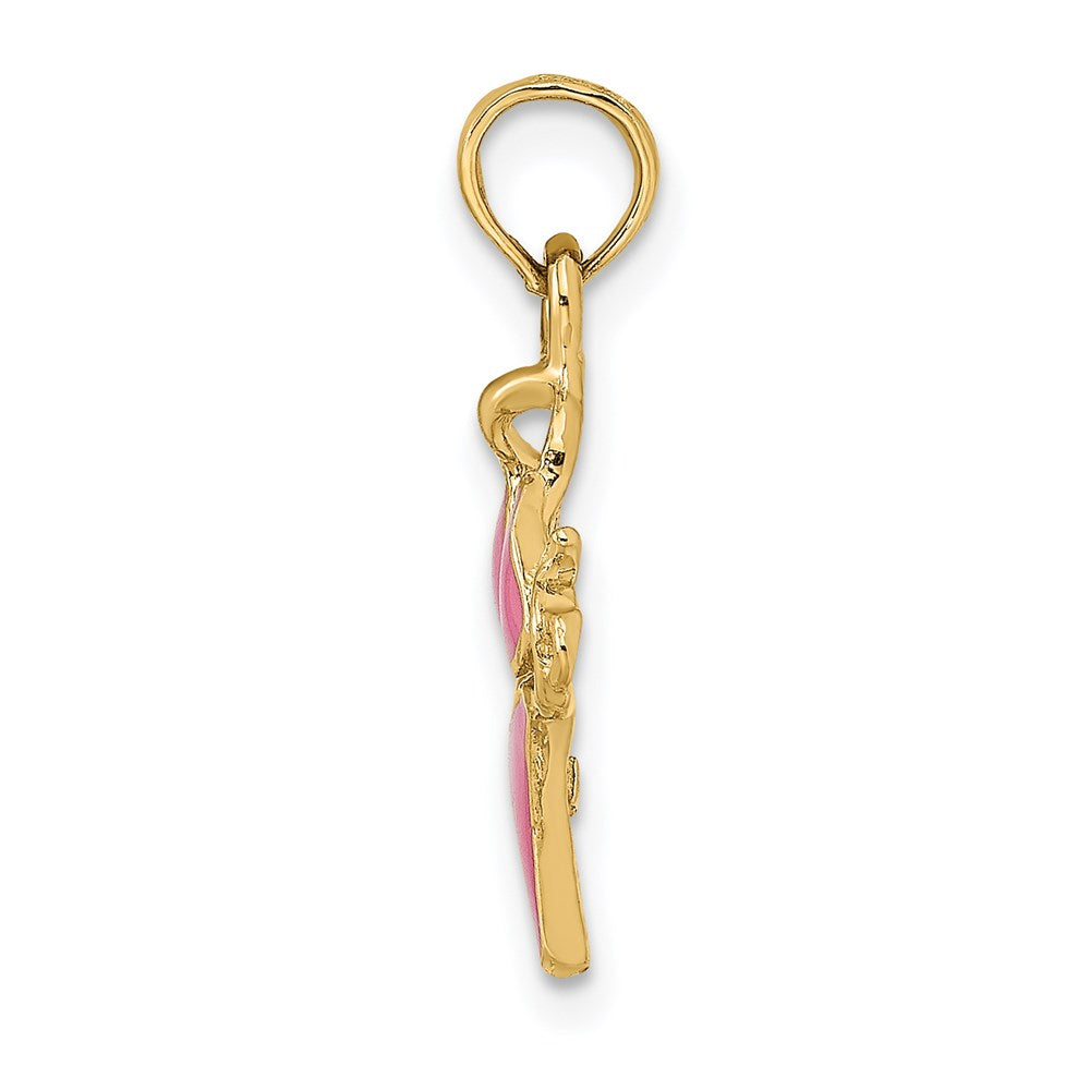 14K Gelbgold Rosa Emailliert Bikini Bathing Suit Charm
