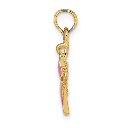 14K Gelbgold Rosa Emailliert Bikini Bathing Suit Charm