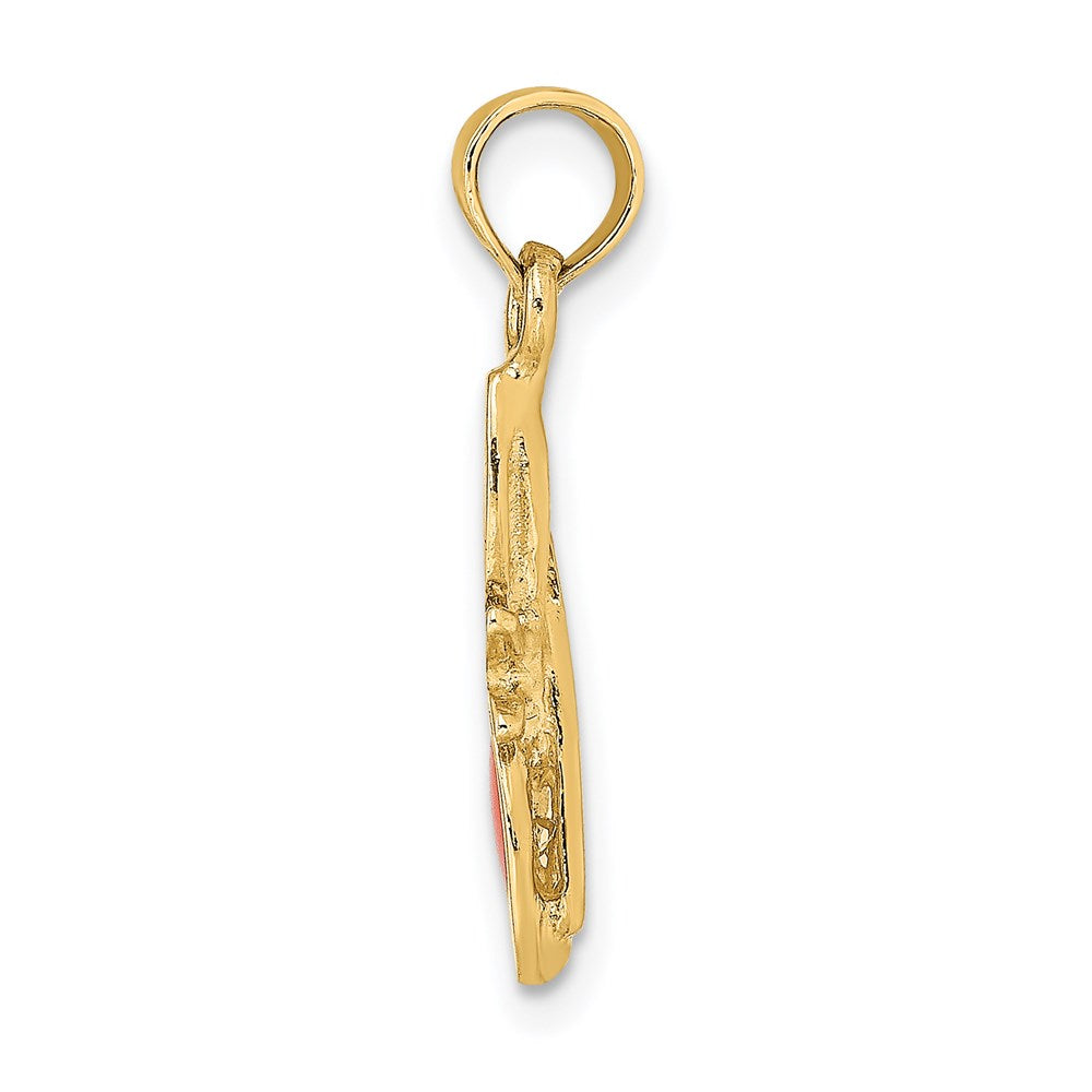 14K Gelbgold Orange Emailliert Schmetterling Sunglasses Charm
