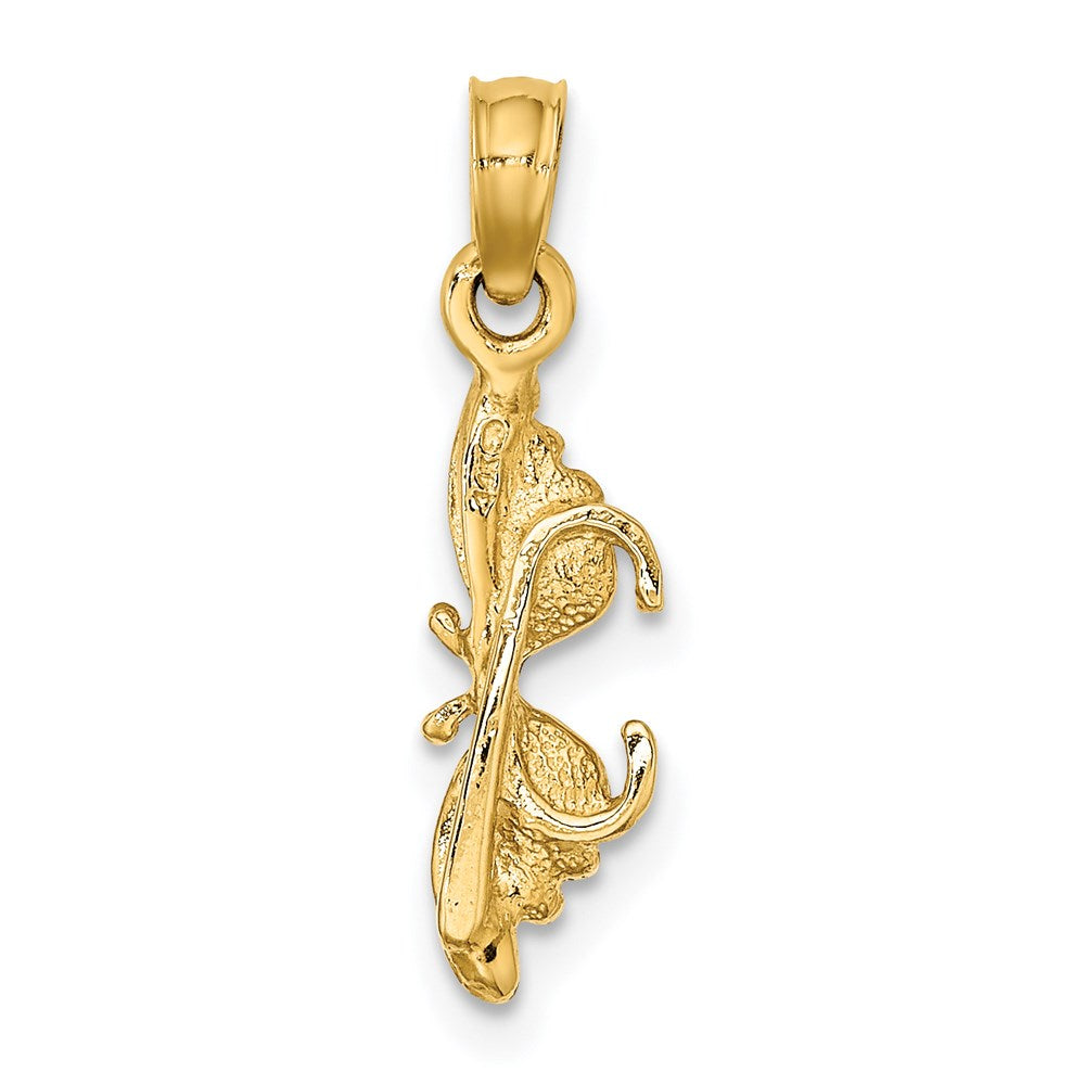 14K Gelbgold Orange Emailliert Schmetterling Sunglasses Charm