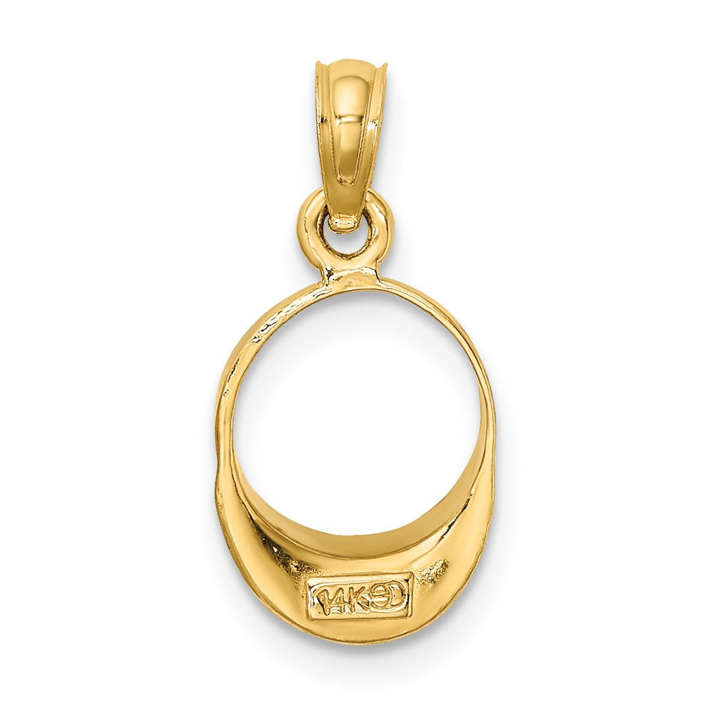 14K Gelbgold Aqua Emailliert Beach Sonne Visor Charm