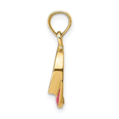 14K Gelbgold Fuschia Emailliert Beach Sonne Visor Charm