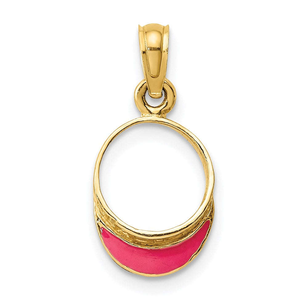 14K Gelbgold Fuschia Emailliert Beach Sonne Visor Charm