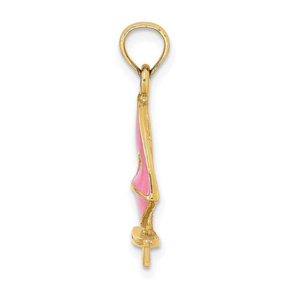 14K Gelbgold Rosa Emailliert Windsail Surf Board Charm