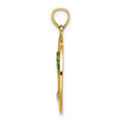 14K Gelbgold HILTON HEAD Emaillierter Palmenbaum-Charm