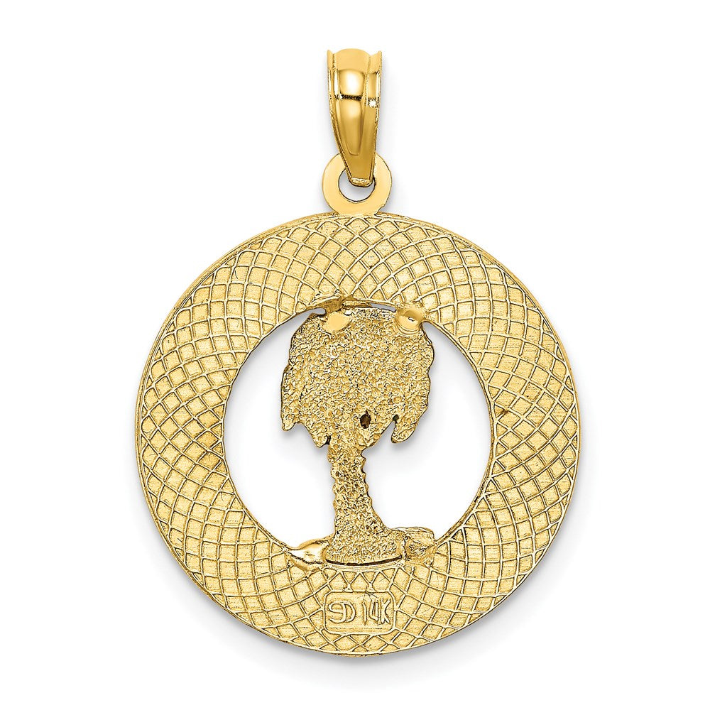 14K Gelbgold HILTON HEAD Emaillierter Palmenbaum-Charm