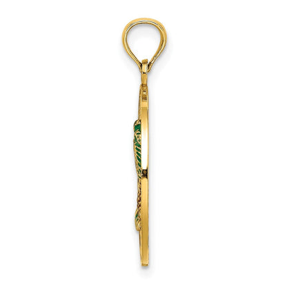 14K Gelbgold BEAUFORT SC emaillierter Palmen-Charm