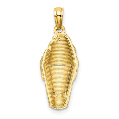 14K Gelbgold Charm „Schokoladen-Eistüte" mit brauner Emaille