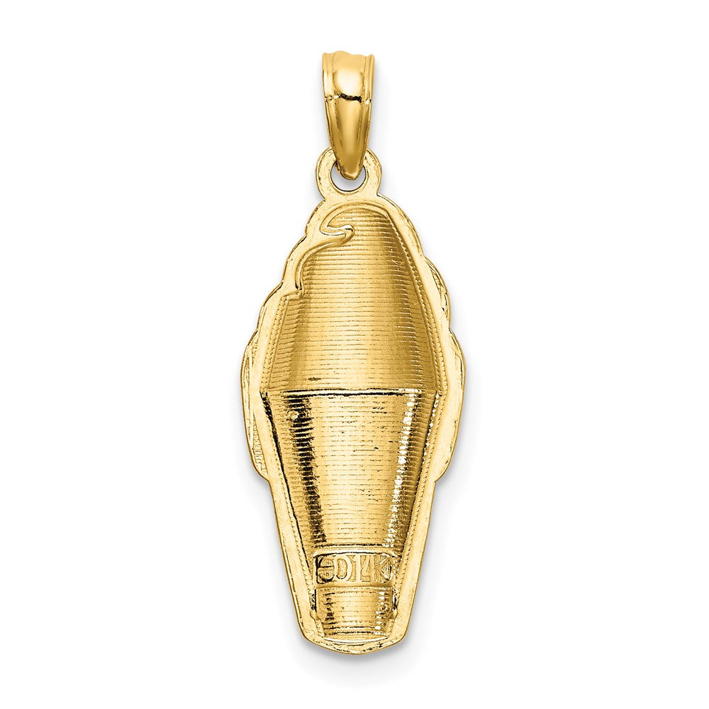 14K Gelbgold Erdbeer-Eistüten-Charm mit rosa Emaille