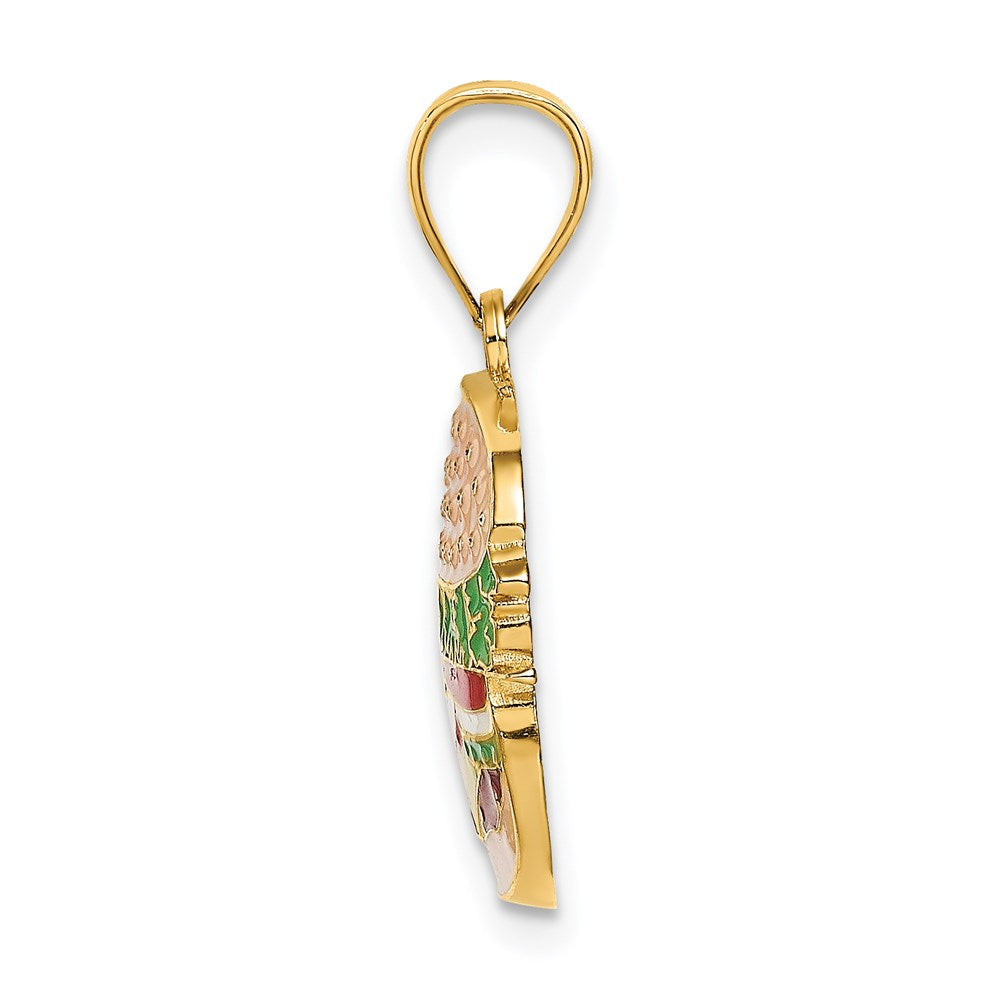 14K Gelbgold mit Emaille-Cheeseburger-Charm