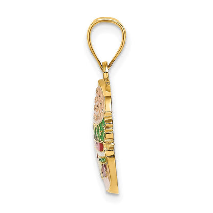14K Gelbgold mit Emaille-Cheeseburger-Charm