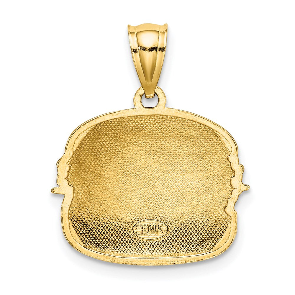 14K Gelbgold mit Emaille-Cheeseburger-Charm