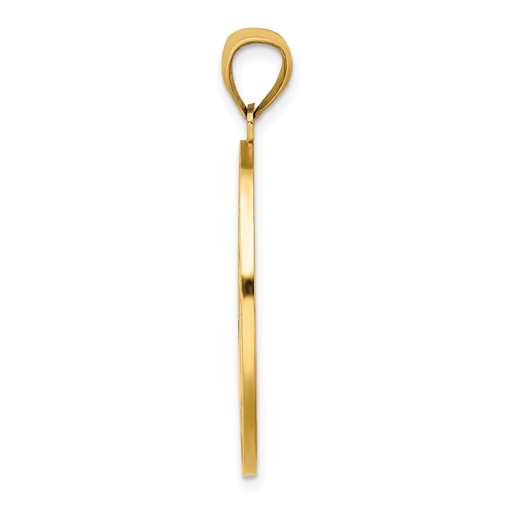 14K Gelbgold Emaille-Leuchtturm-Anhänger mit "Johannes 8:12" auf der Rückseite