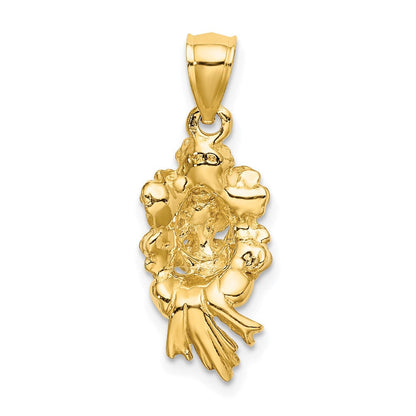 14K Gelbgold Emailliert Bouquet Of Weiß Roses