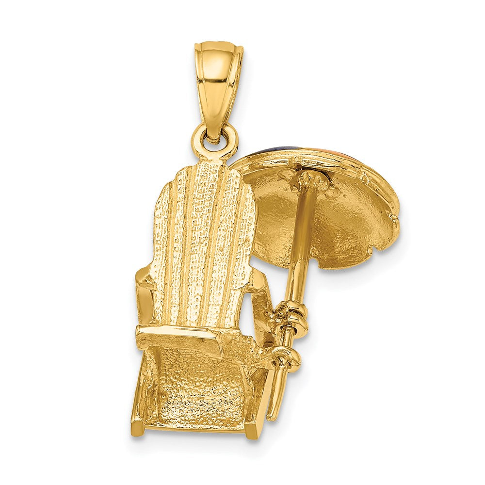 14K Gelbgold 3-D Charm Strandstuhl mit Emaille
