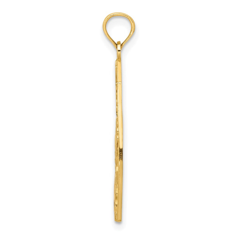 14K Gelbgold Kolibri- und Blumen-Charm mit Emaille