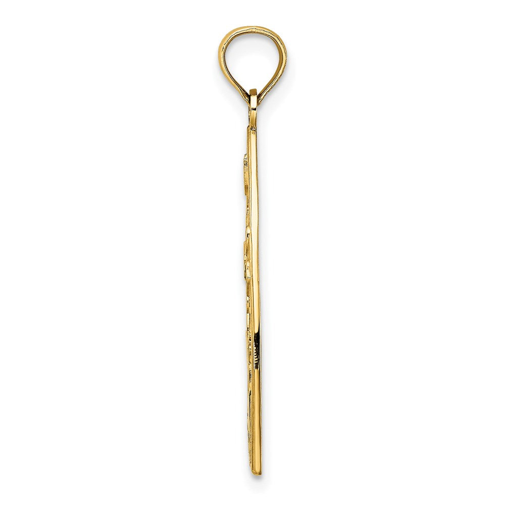 14K Gelbgold Emaille-Charm Panda-Bär und Bambus