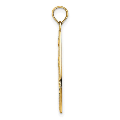 14K Gelbgold Emaille-Charm Panda-Bär und Bambus